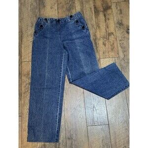 VTG Ralph Lauren Jeans Company Sailor Pant Button Front Sz 8 Nautical Denim 90’s